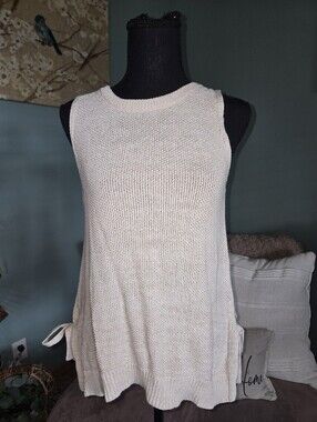 Universal Thread Cream Knit Sleeveless Tunic